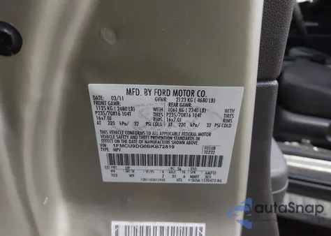 2011 Ford Escape Xlt from USA, damaged, VIN 1FMCU9DG0BKB72819